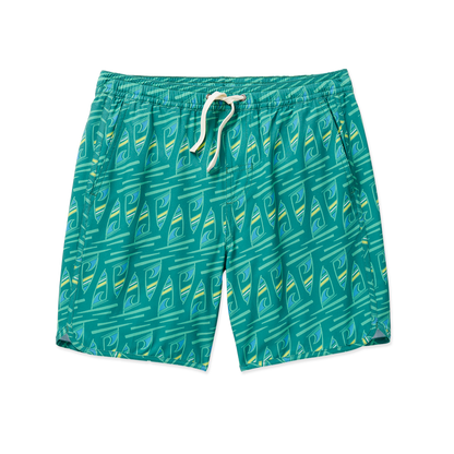 Fair Harbor Kid's Anchor Swim Trunk Boardshort - Green Surfs Up