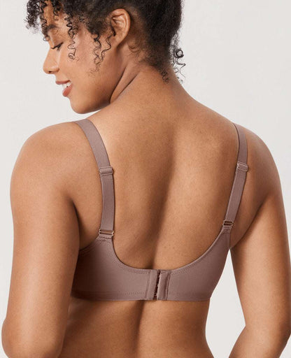 Cosnufy Sheer Mesh Plunge Underwire Full Coverage Bra