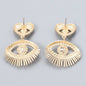 Black Cubic Zirconia & Goldtone Evil Eye Drop Earrings