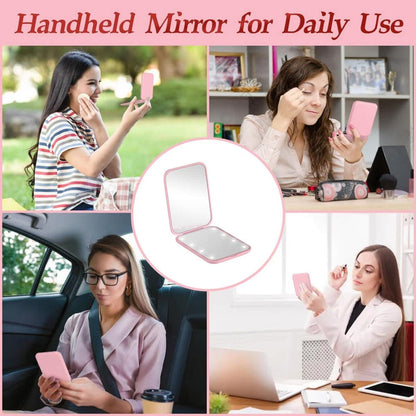 Foldable LED Travel 2X Magnification Makeup Mirror