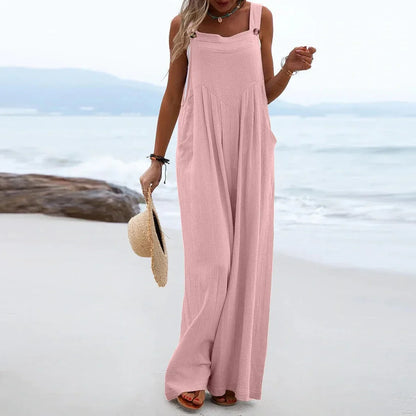 Casual Sleeveless Wide Leg Jumpsuit for Women