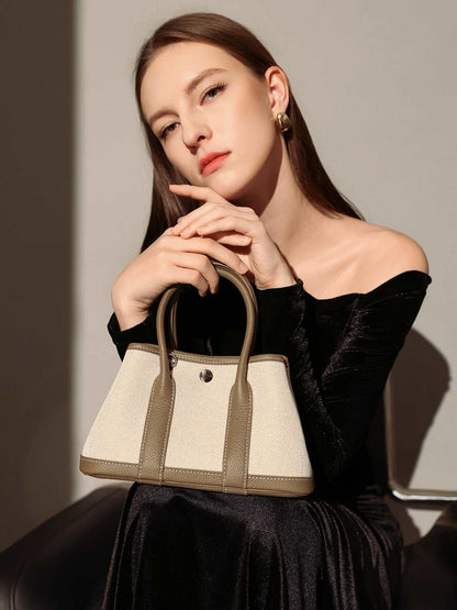 Carefree Canvas and Leather Top Handle Bag