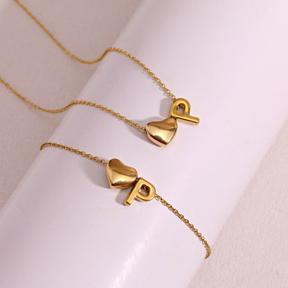 Dainty A-Z Initial Heart Necklace