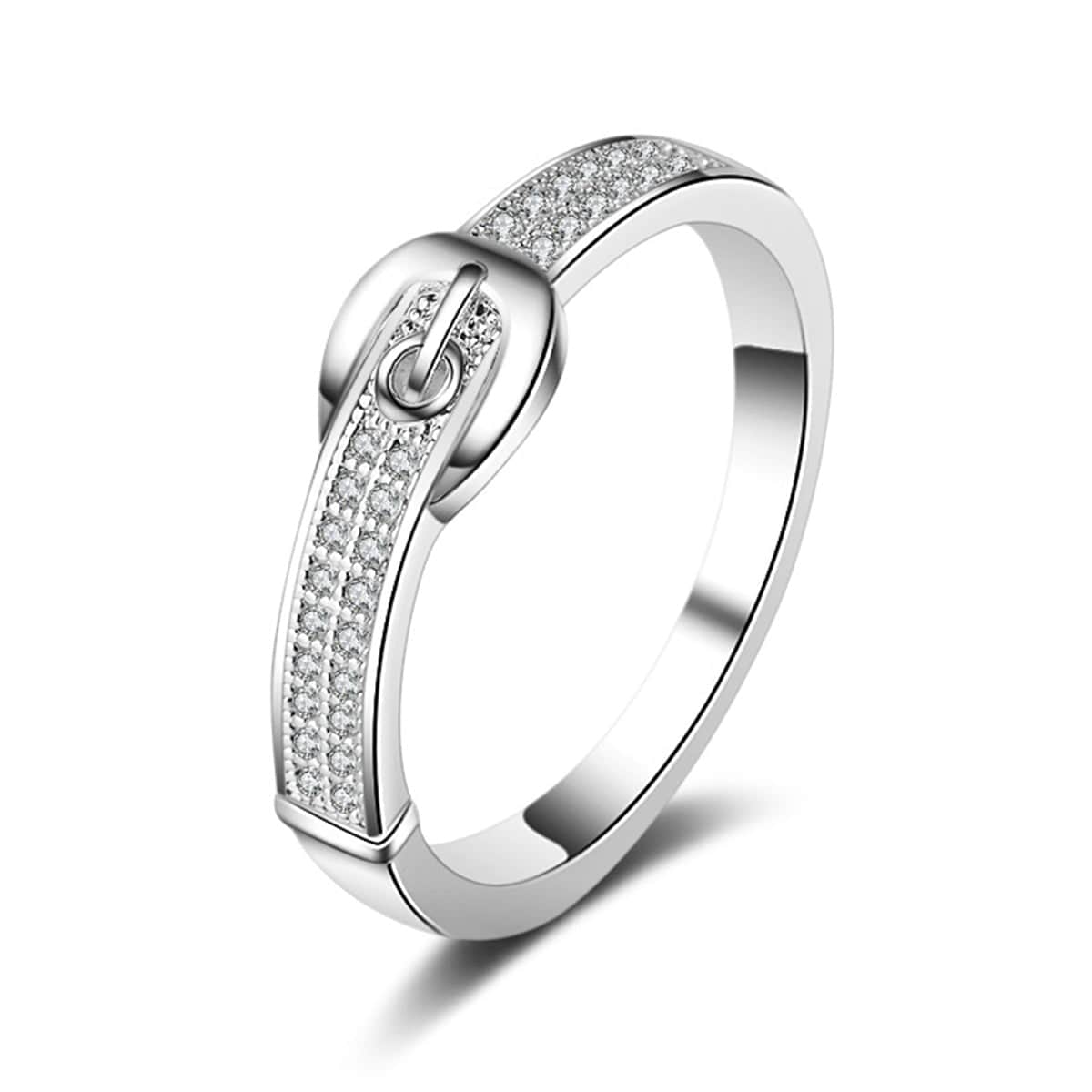 Cubic Zirconia & Silvertone Belt Band