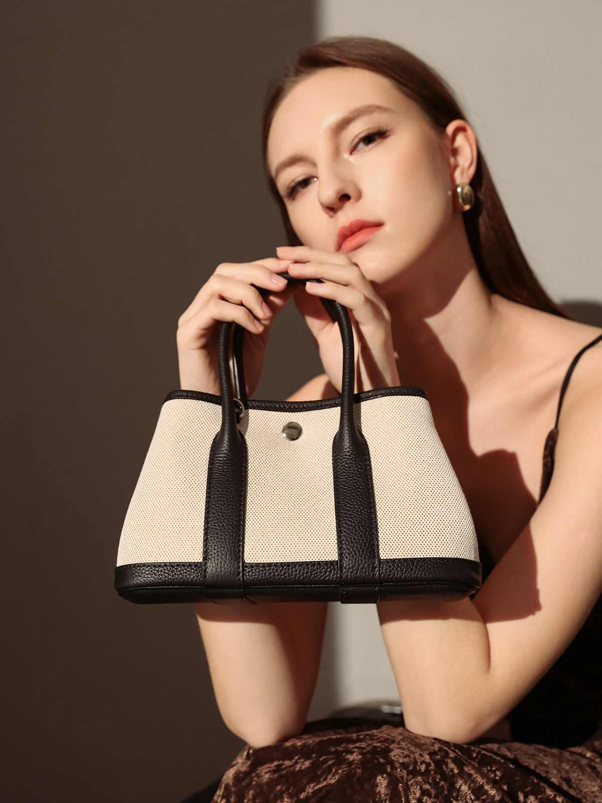 Carefree Canvas and Leather Top Handle Bag