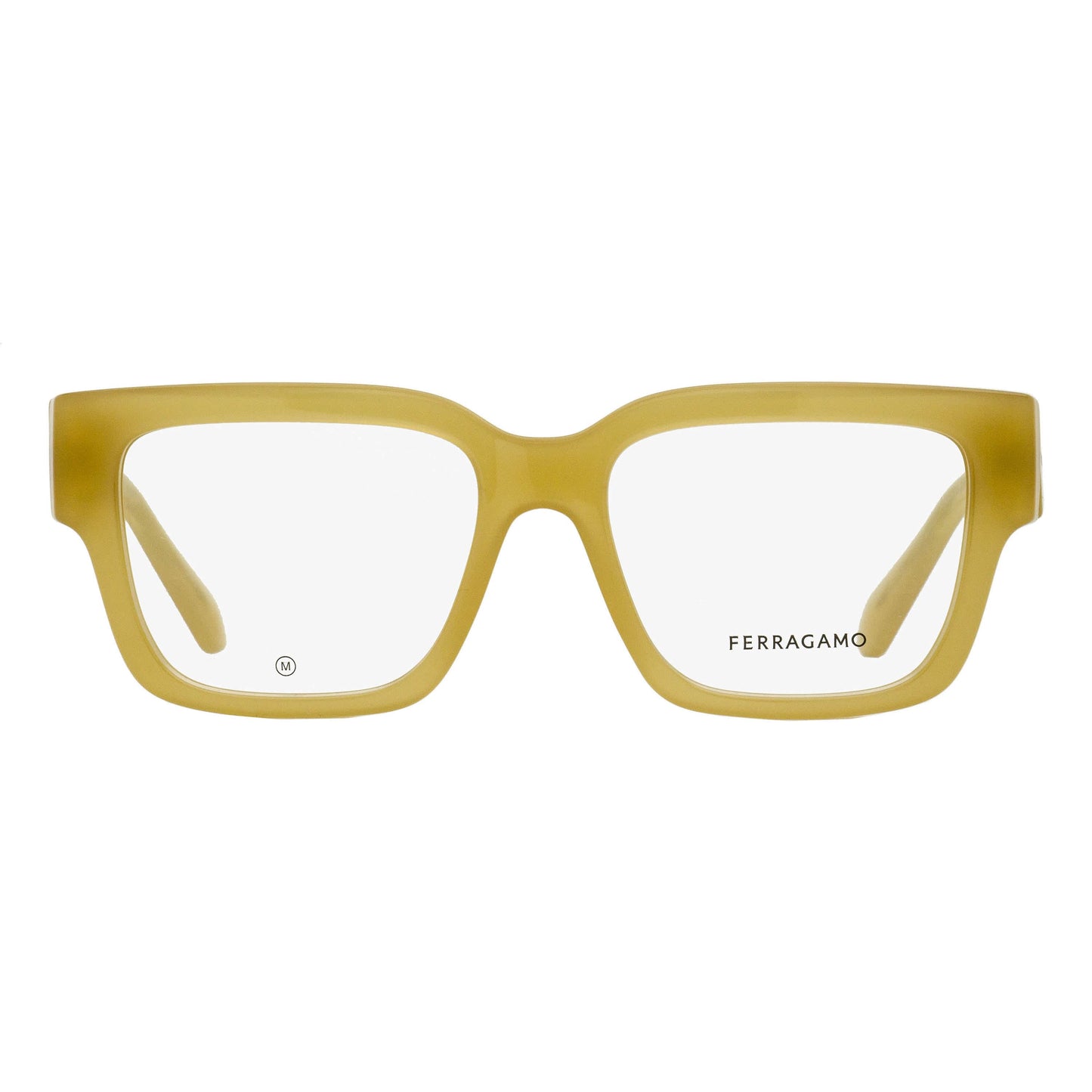 Ferragamo Modified Rectangular Eyeglasses SF2975 708 Opaline Honey 53mm