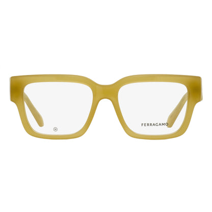 Ferragamo Modified Rectangular Eyeglasses SF2975 708 Opaline Honey 53mm