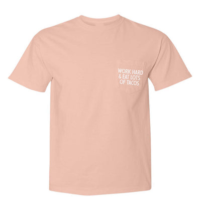 Frankie Jean Work Hard & Eat Lots of Tacos Pocket Tee