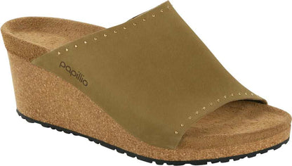 Birkenstock Namica Nubuck Leather Mud Green Rivets