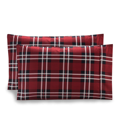 Elegant Comfort Plaid Printed - Set of 2 Pillowcases