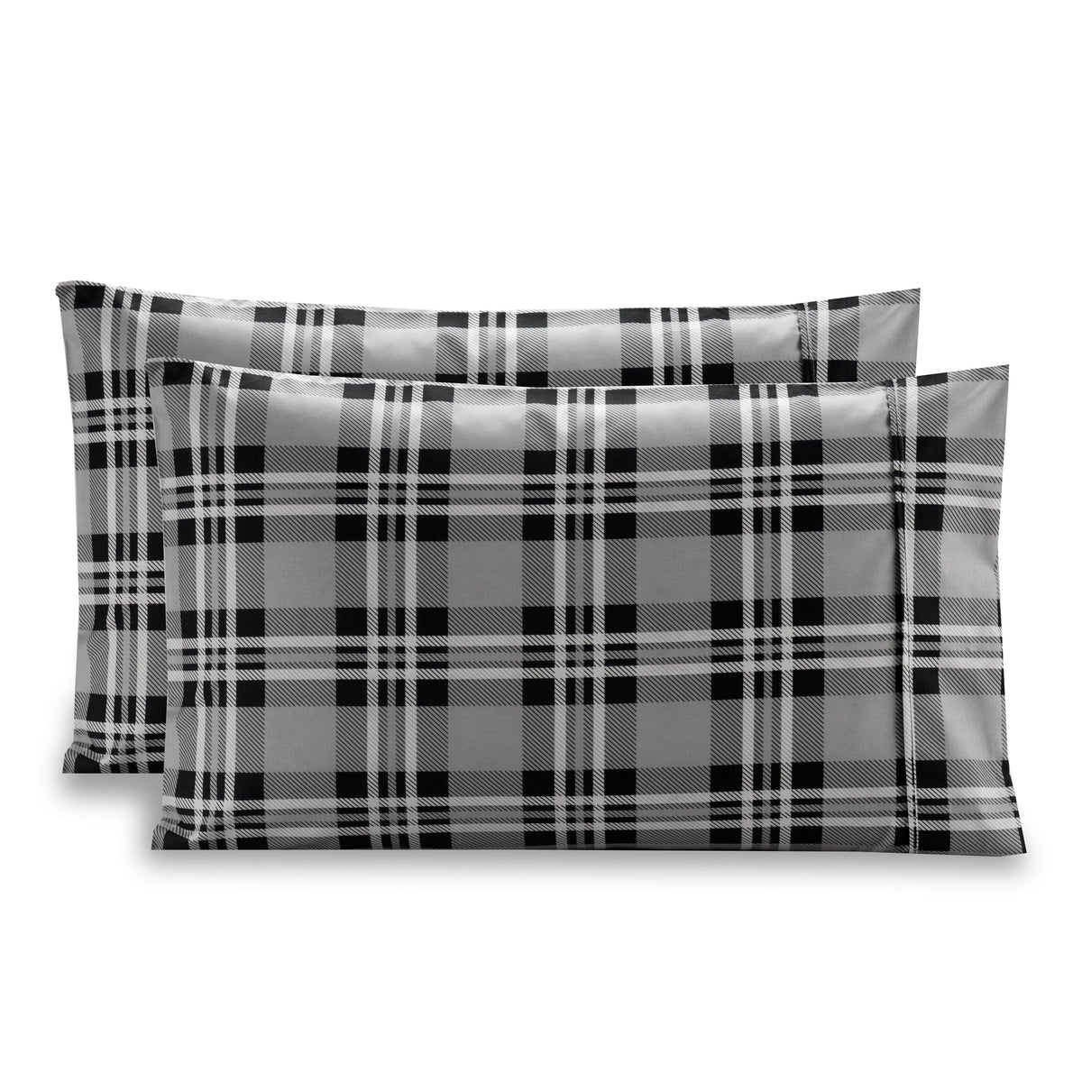 Elegant Comfort Plaid Printed - Set of 2 Pillowcases