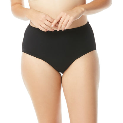 Beach House Plus Chloe Solid High Waist Swim Bottom - Black - FINAL SALE