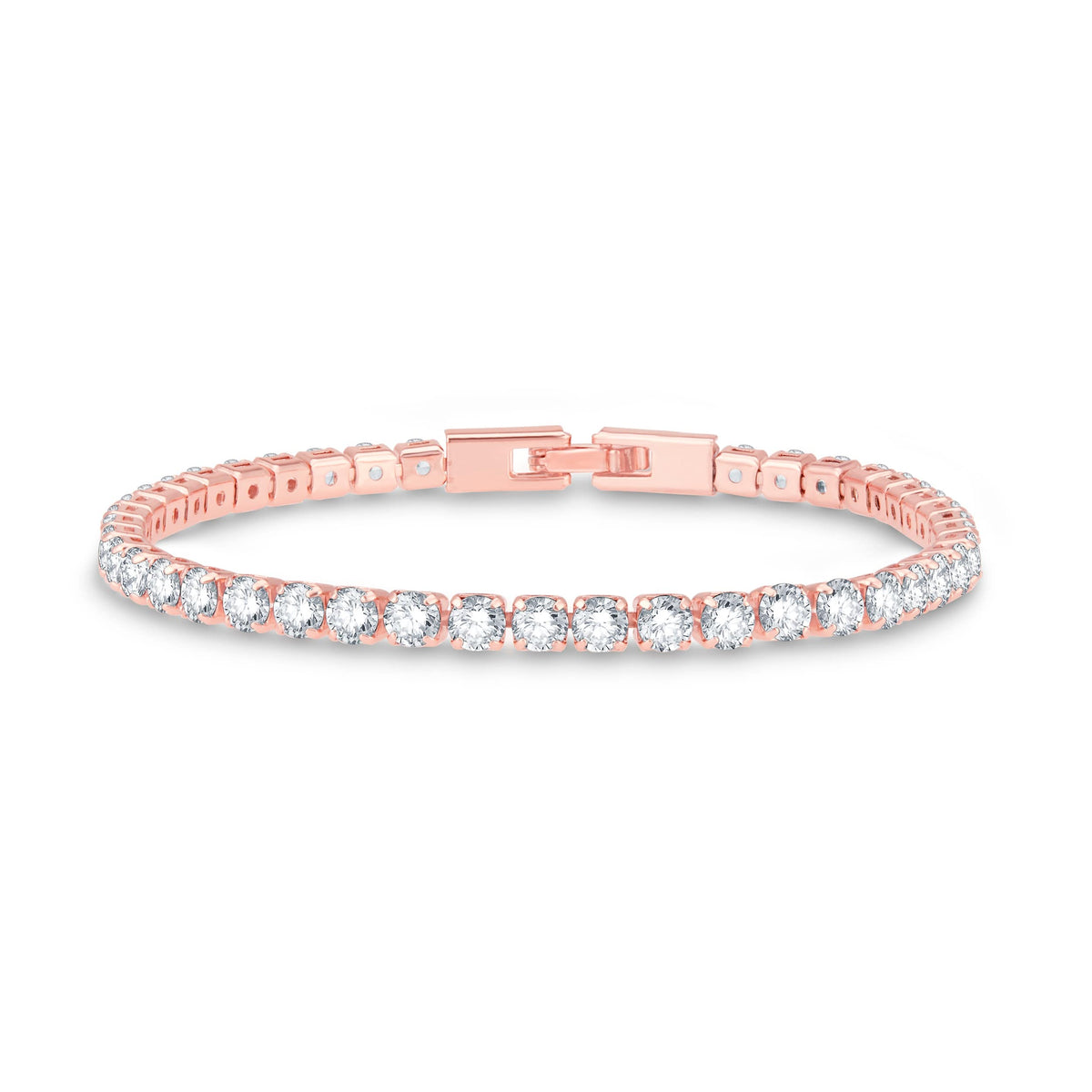 Cubic Zirconia Rose Goldtone Tennis Bracelet