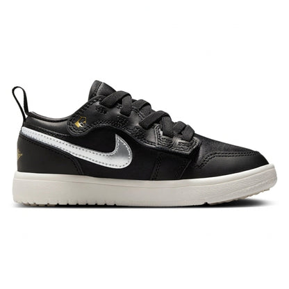 Air Jordan Preschool Retro 1 Low Alt Se 'Black Silver Sail Gold Ps' Sneakers