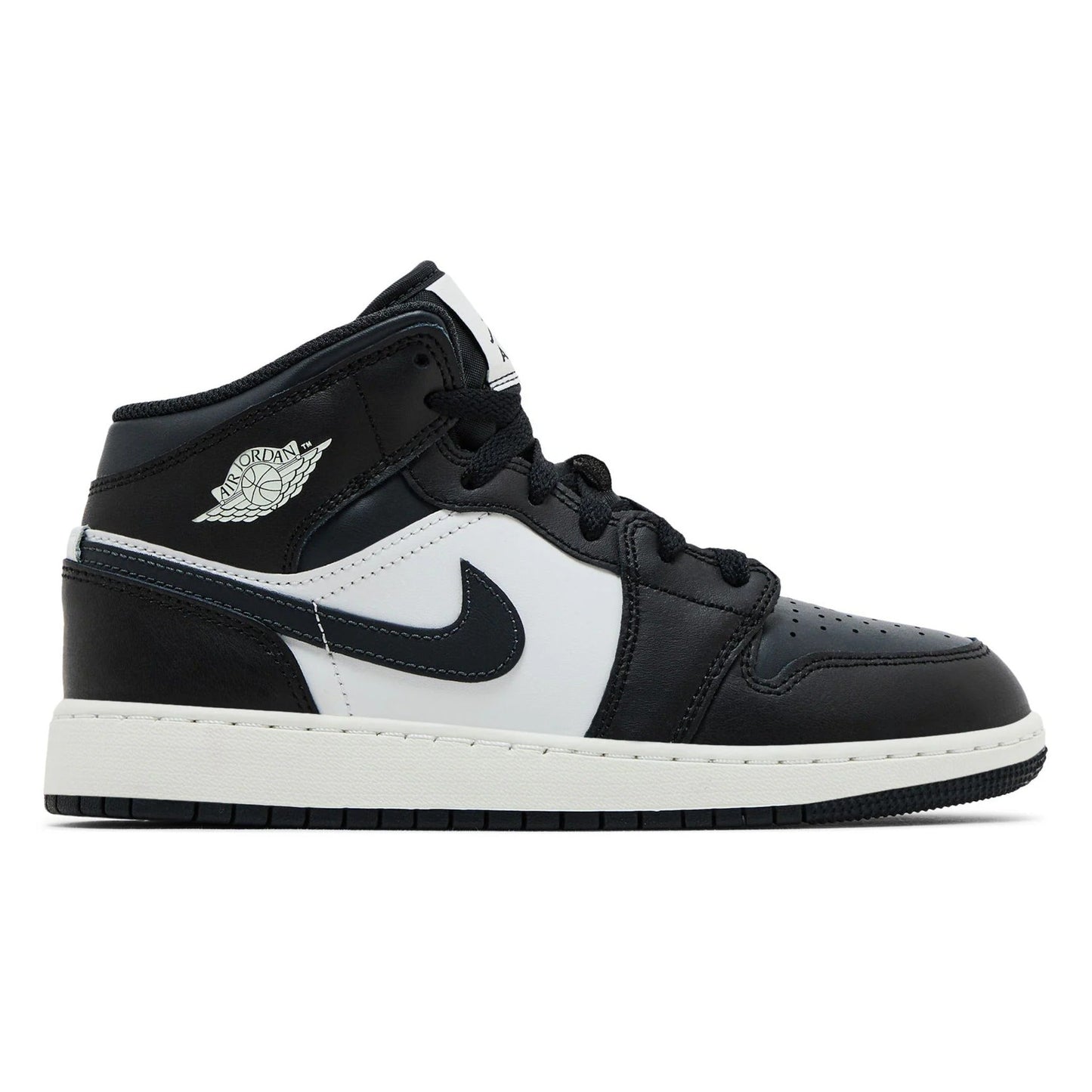 Air Jordan Grade School Retro 1 Mid 'Off Noir Toe Gs' Sneakers