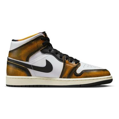 Air Jordan Men's Retro 1 Mid Se 'Orange Wear Away' Sneakers