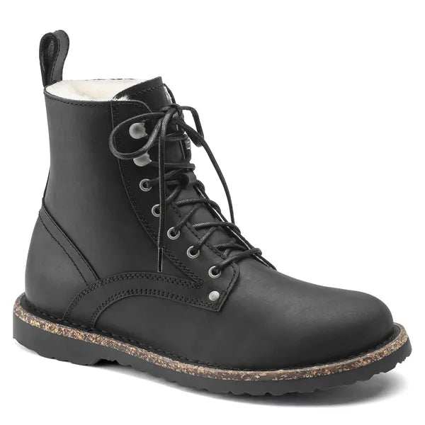 Birkenstock Women's Bryson Shearling Nubuck Leather Black Boots