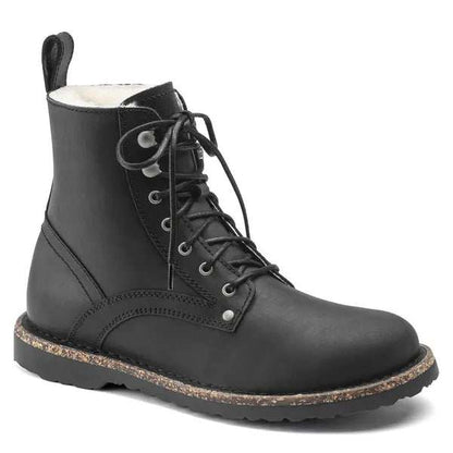 Birkenstock Women's Bryson Shearling Nubuck Leather Black Boots
