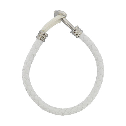 White Leather Anchor Bracelet For Men PHREP Lite By Paul Hewitt Size Large