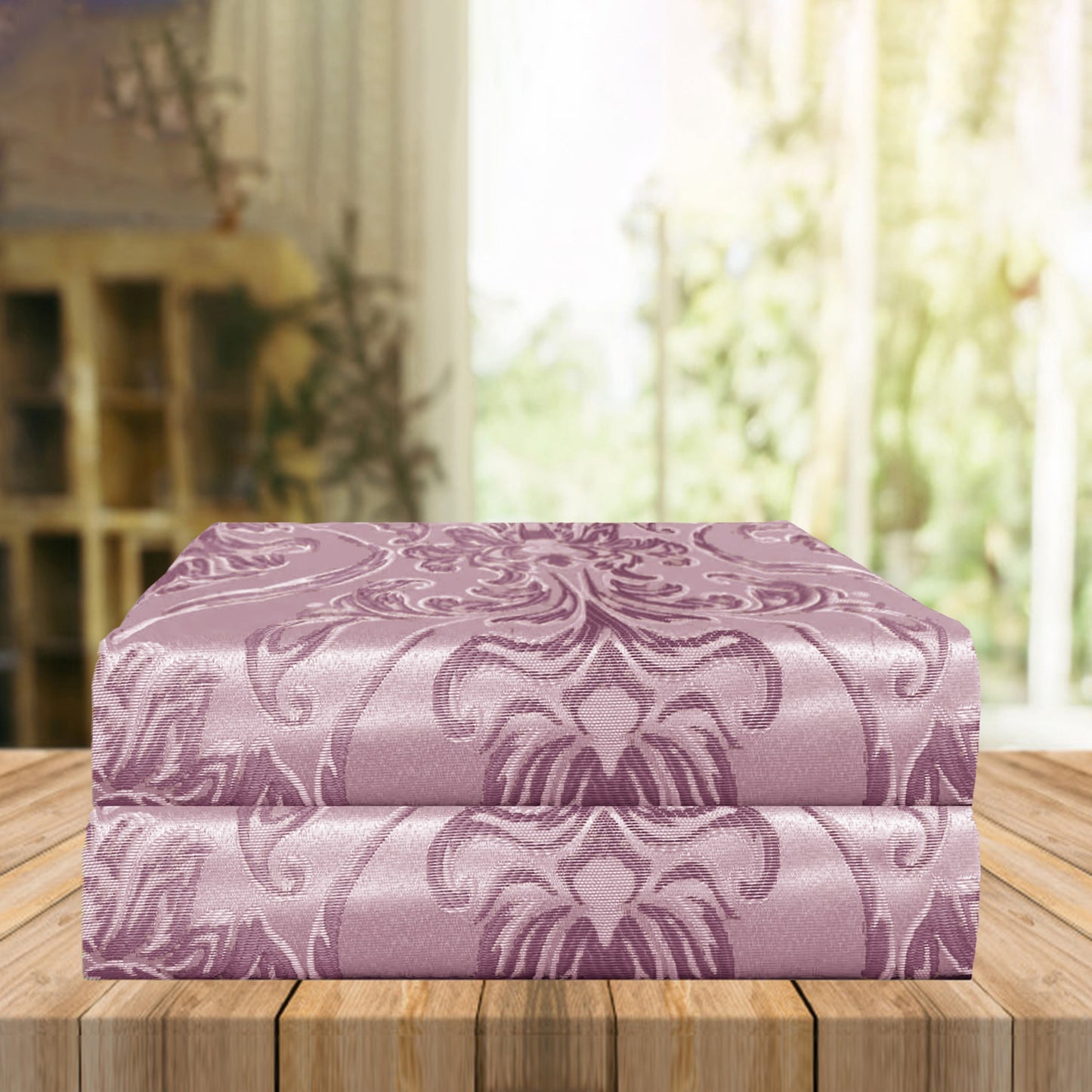 Elegant Comfort Set of 2 Penelope Jacquard Look Curtain Panels - 54" W x 84" L