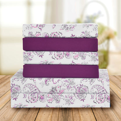Elegant Comfort 6-Piece Paisley Printed Pattern - Soft as a Hotel Premium Quality Sheet Set