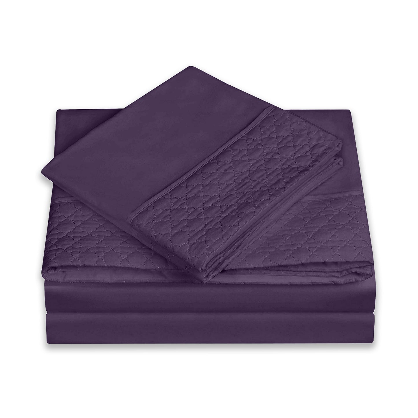 Elegant Comfort Quilted 4-Piece Sheet Set, Premium Hotel Quality