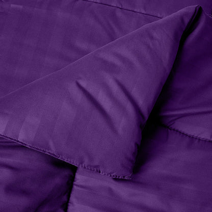 Elegant Comfort 8-Piece Dobby Stripe Comforter Set - Includes 4-Piece Sheet Set with Double Sided Storage Pockets