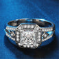 Cubic Zirconia & Crystal Silvertone Princess-Cut Ring