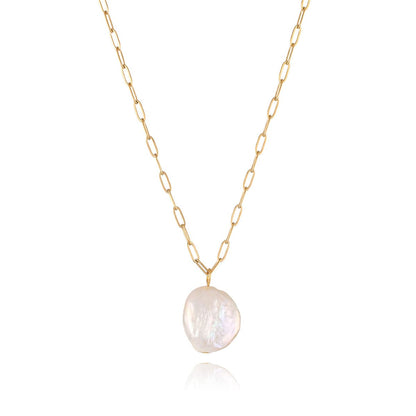 Baroque Pearl & Goldtone Pendant Necklace