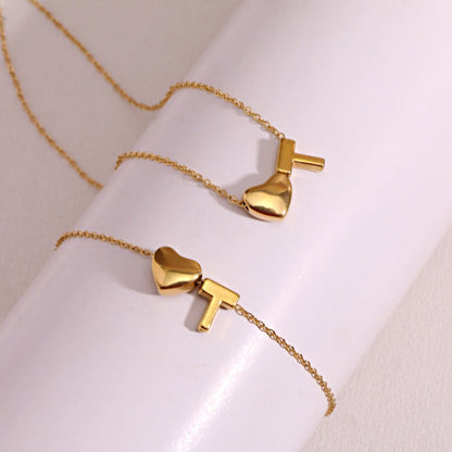 Dainty A-Z Initial Heart Necklace