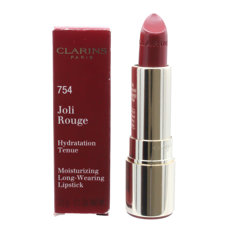 Clarins Joli Rouge Hydration Tenue Lipstick 754 Deep Red (Blemished Box)