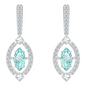 Swarovski Sparkling Dance Collection Silver & Blue Earrings