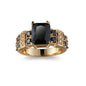 Black Crystal & Cubic Zirconia Goldtone Multi-Row Radiant-Cut Ring