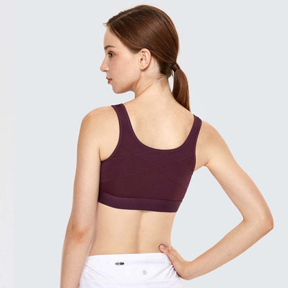 Full Length Zip Front Wireless Racerback Sports Bra