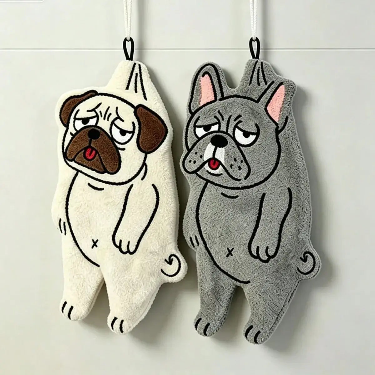 Cute Dog-Shaped Hanging Hand Towel(1/4 PCS)