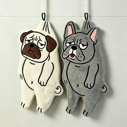 Cute Dog-Shaped Hanging Hand Towel(1/4 PCS)