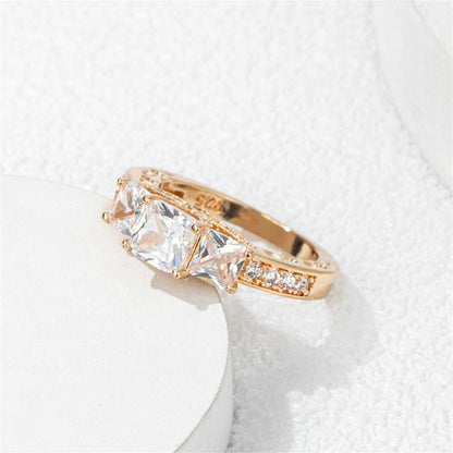 Crystal & Cubic Zirconia Princess-Cut Band Ring