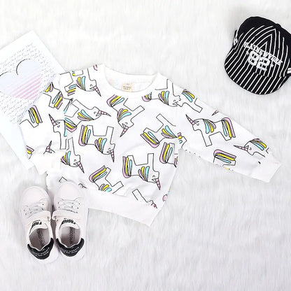 Cartoon Unicorn Hoodie for Boys - Long Sleeve Top