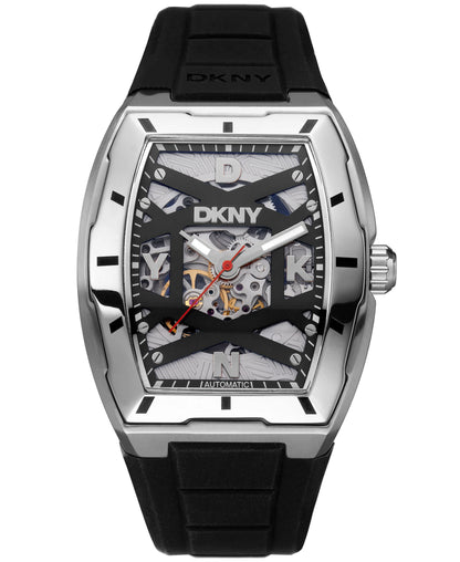 Dk1g048p0025 ACTIVE Urban Automatic Silicone Strap Black Dial Silver Men's Watch