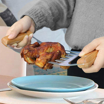 1947Kitchen Stainless Steel Meat-Shredding Claws With Wooden Handle