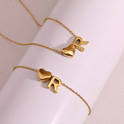 Dainty A-Z Initial Heart Necklace