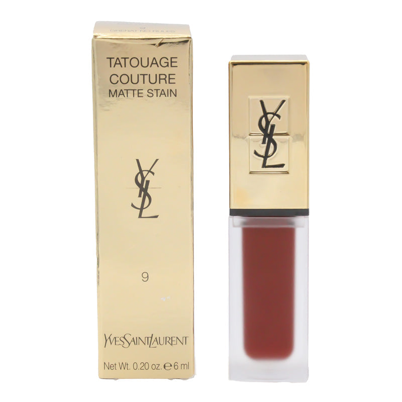 YSL Tatouage Couture Red Lip Stain 9 Grenat No Rules (Blemished Box)