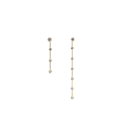 Swarovski Constella Asymmetrical Gold Drop Earrings 5622721 (Blemished Box)