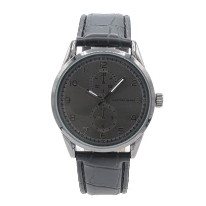 Geoffrey Beene Black Leather Strap Men's Watch GB8065GUBK