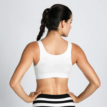 Full Length Zip Front Wireless Racerback Sports Bra