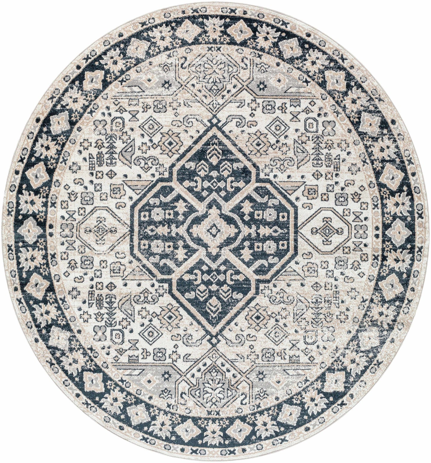 Cabacungan Cream & Gray Washable Area Rug - Clearance
