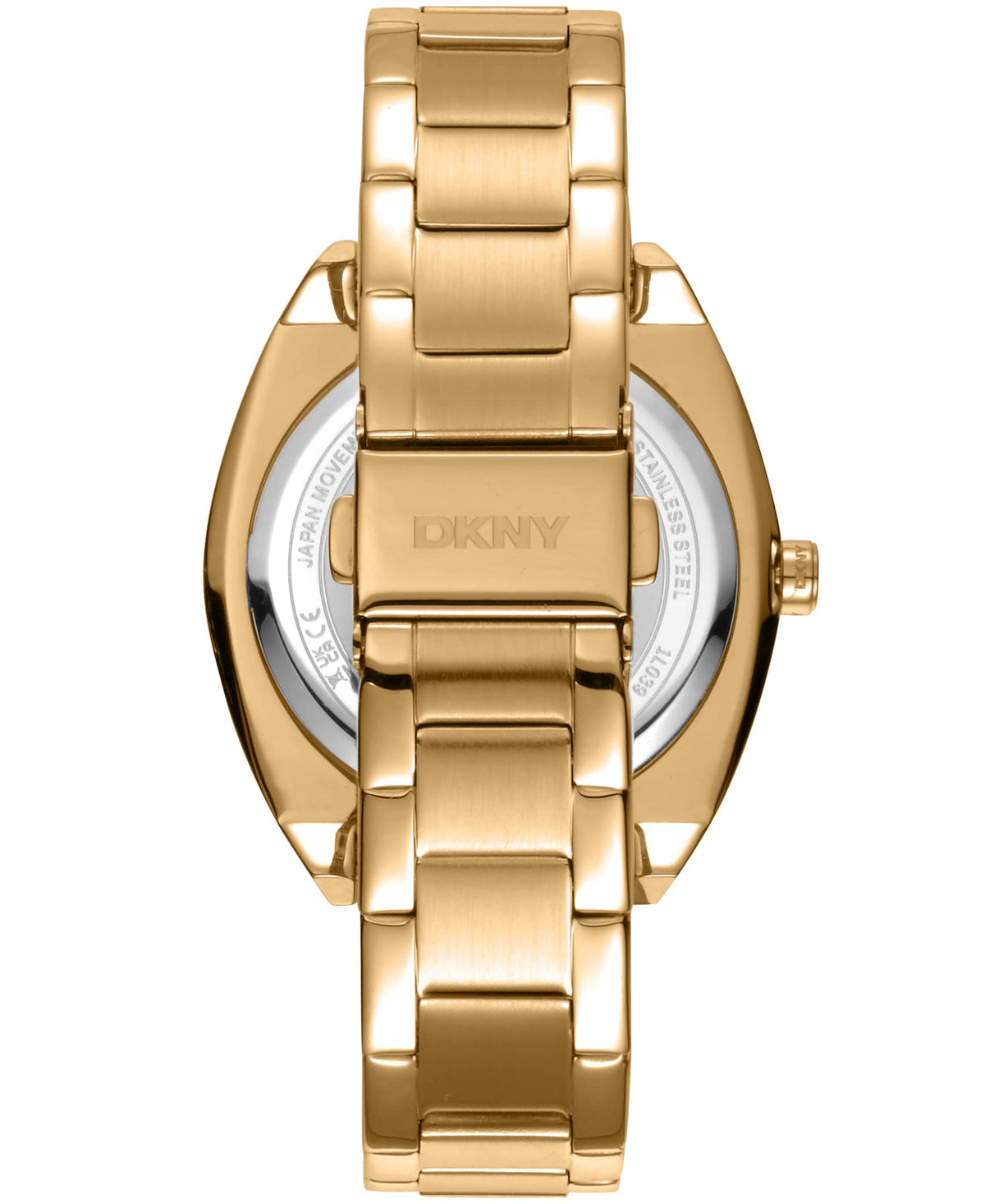 Dkny Women Watch, Gold Color Case, Champagne Dial, Gold Color Metal Bracelet, 3 Hands, 5 Atm