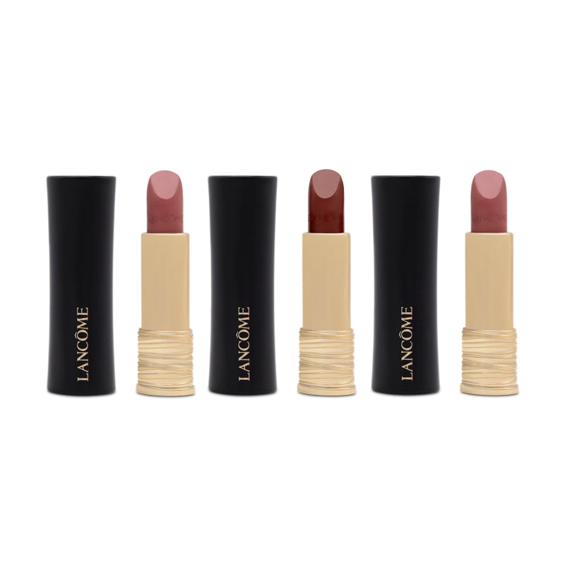 Lancome 3 L'Absolu Rouge Shaping Cream Lipstick Gift Set 6 Rose Nu 4,5g & 118 French Coeur 4,5g & 525 French Bisou 4,5g