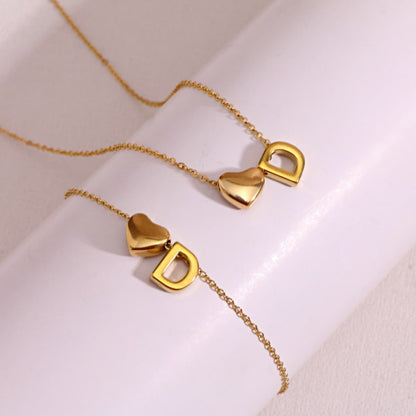 Dainty A-Z Initial Heart Necklace