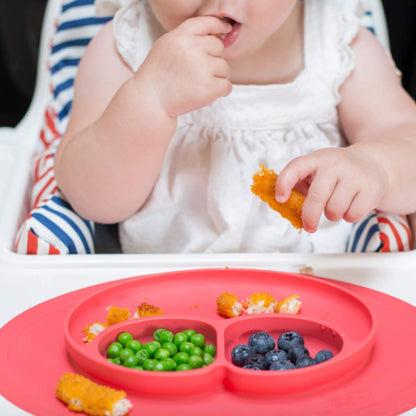 1947Kitchen 2-Pack: Silicone Feeding Placemat And 3-Section Plate